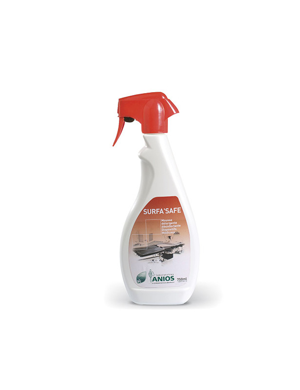 Détergent et désinfectant de surfaces pour les professionnels ANIOS Surfa'Safe 750 ml rouge